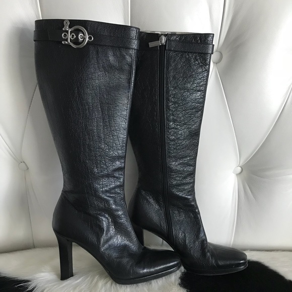 Burberry black leather boots - Picture 1 of 7